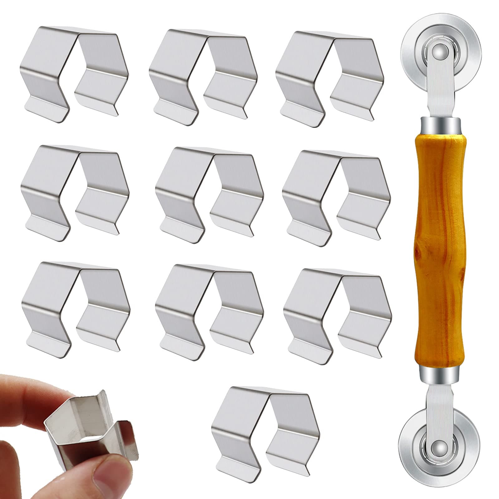 10 Pieces Screen Installer Clips Window Screen Clips and Spline Rolling Tool Screen Roller Tool Screen Spline Tool Spline Roller Tool for Installing Window Screen and Door Screens in Patio Garage
