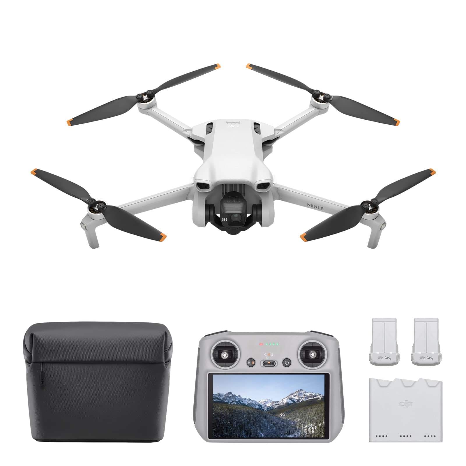 Mini 3 Fly More Combo (DJI RC) – Lightweight and Foldable Mini Camera Drone with 4K HDR Video, 38-min Flight Time, True Vertical Shooting, and Intelligent Features