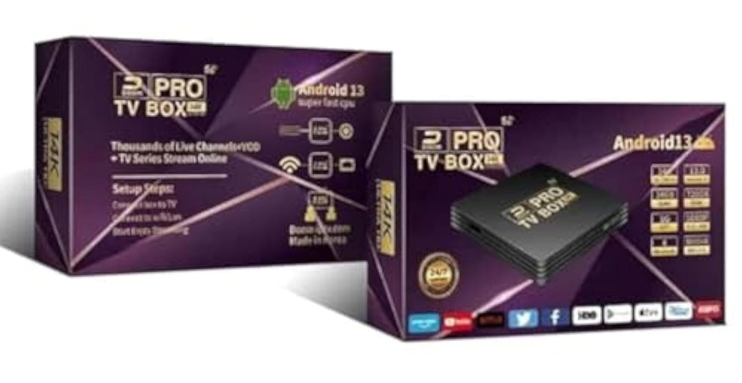 Generic PRO 5G TV Box, 34GB RAM, 720GB ROM, Android 13.0, 1080p Full HD, Netflix Supported, Android 14K Ready, AV Adapter Included