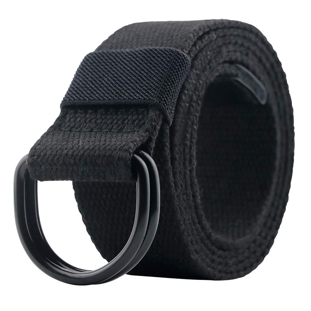 macokingWeb Fabric Canvas Belt for Men Women with Double D Ring Buckle 1.5in Wide
