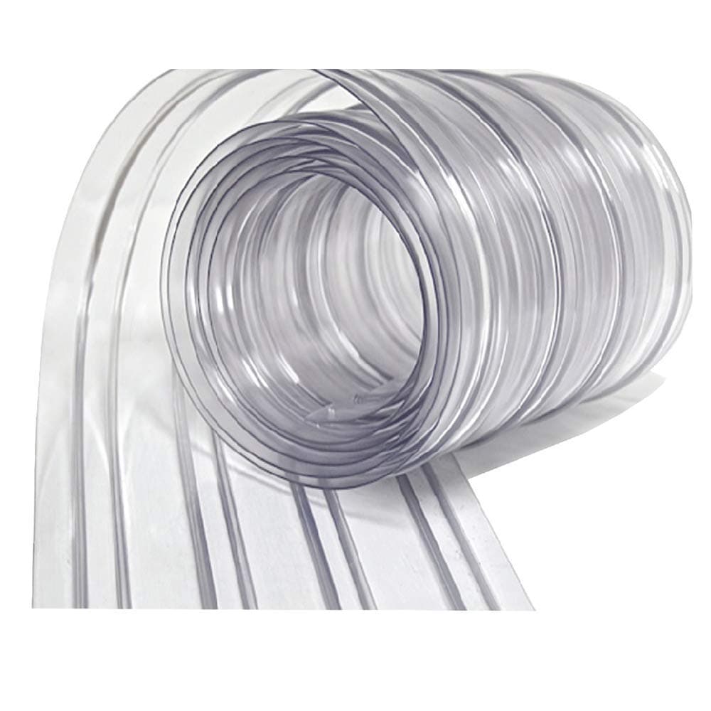 200mm x 2mm Double Ribbed Bulk PVC 50m Roll Plastic Strip Curtain for Walk In Coolers, Warehouse Doors and Clean Rooms