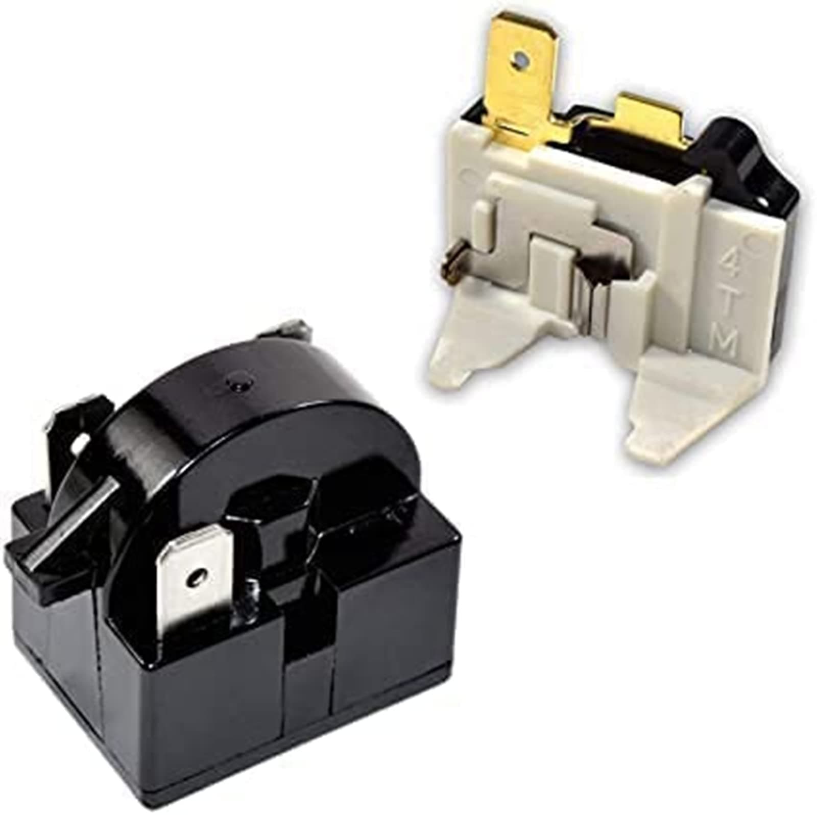 QP-02-4.7 4.7 Ohm 3Pin PTC Starter/Start Relay and 1/2-1/12Hp Overload Kit Compatible with Refrigerator Compressor