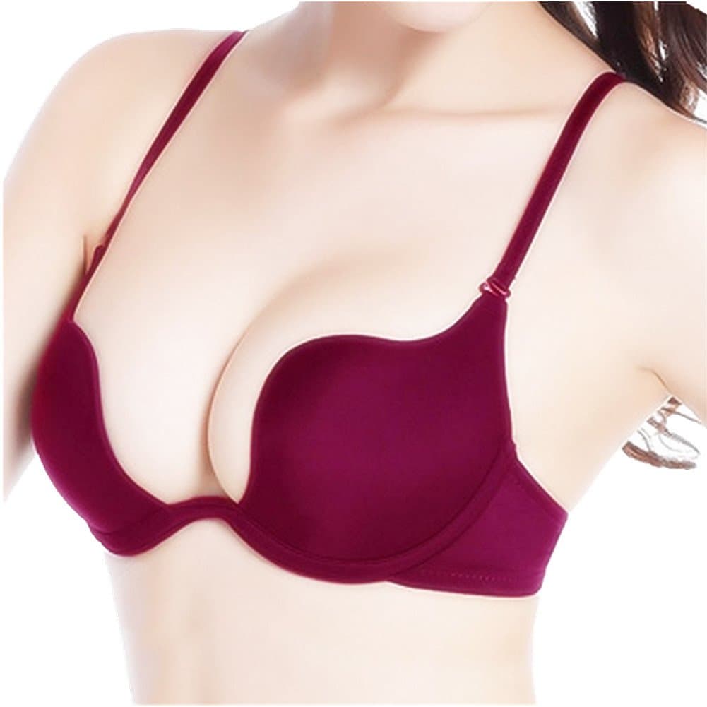 Women's Essentials Deep U Multi-Way Push Up Convertible Low Cut Plunge Bra