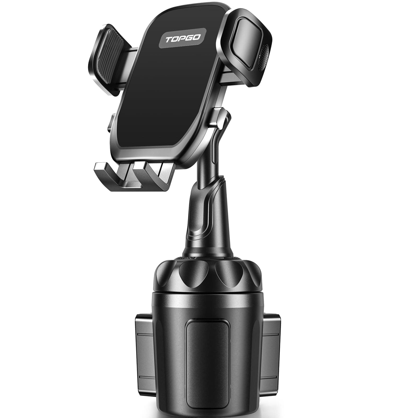 – TOPGO Cup Holder Phone Mount, Secure & Stable Cup Phone Holder for Car, Compatible with 4.0" to 7.0" Smartphones, Black