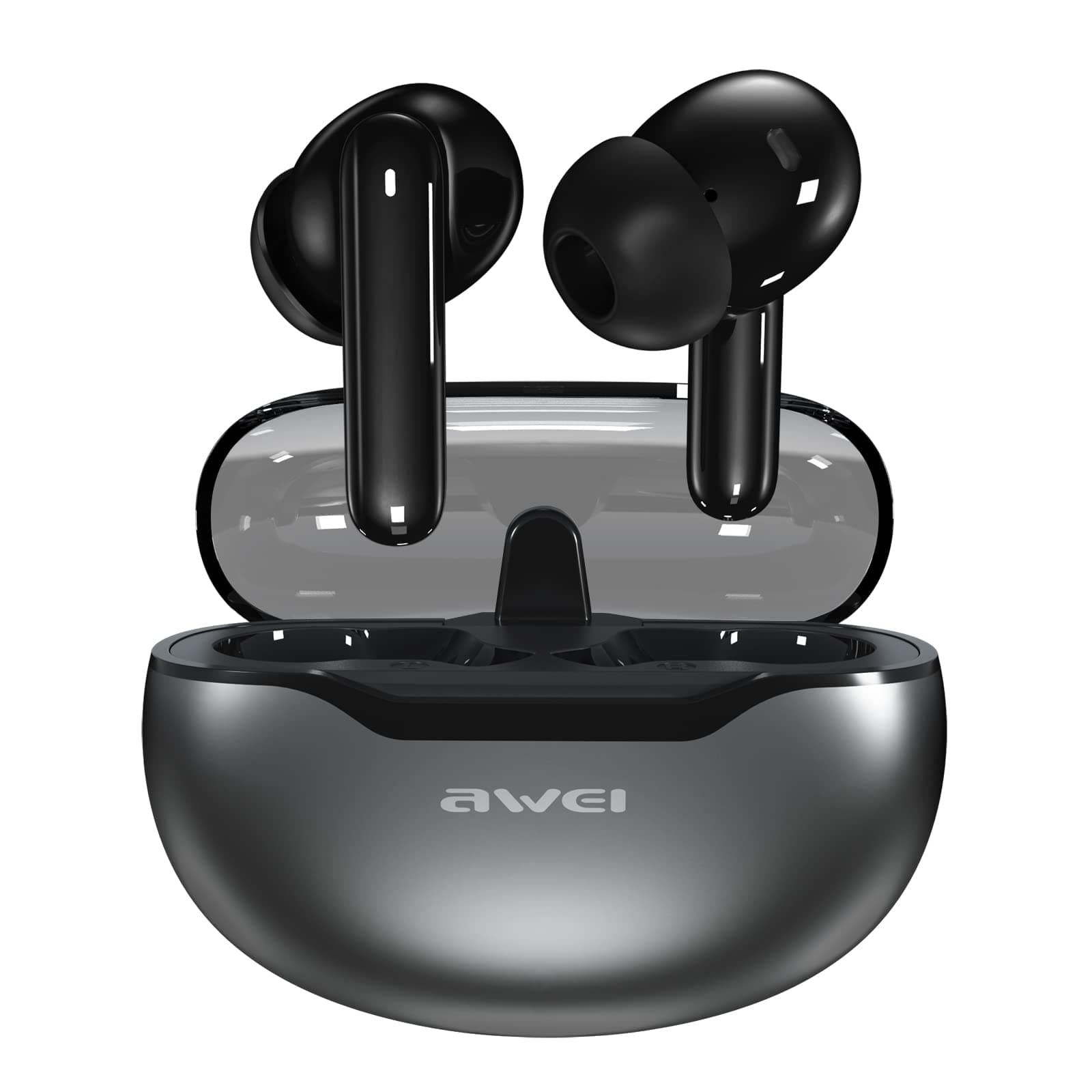 AWEI S1 Ultra Wireless Earbuds Bluetooth 5.3 Earbuds with 4 Mics Call Noise Cancelling, 13 mm Drivers, Stereo Sound Deep Bass in-Ear Headphones, Game Mode, IPX7 Waterproof, Transparent Design