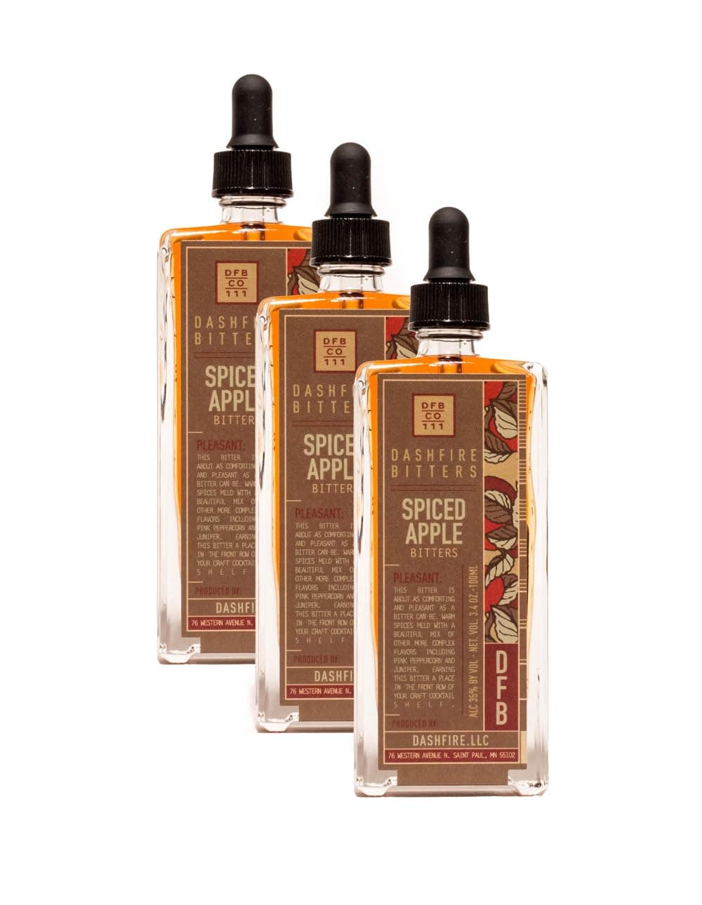 Dashfire Spiced Apple Cocktail Bitters 100ml | 3-Pack