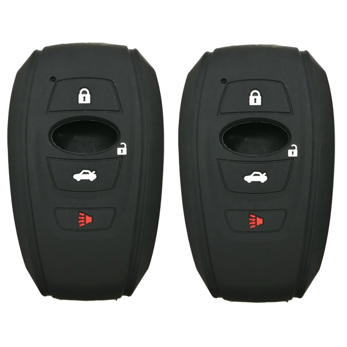 2Pcs Coolbestda Rubber Smart Key Fob Skin Jacket Protector Case Cover Holder for 2016 2017 Subaru Forester Sti 2017 Outback 2015 2016 XV Crosstrek Impreza 2014-2017 BRZ 2016 WRX Black