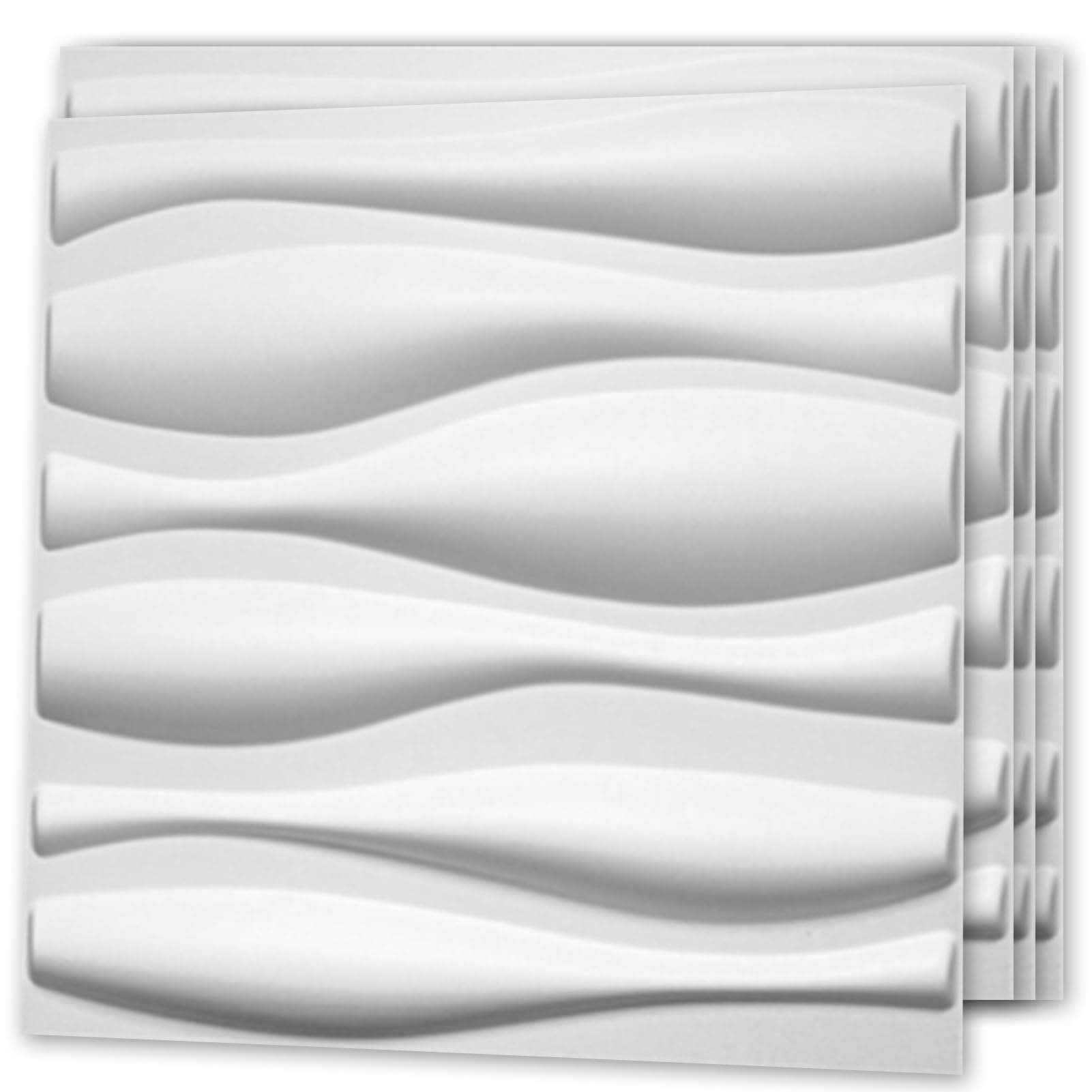 Decorative 3D Wall Panel, 32 Sq.FT PVC Interior Wall Decor for Living Room, Bedroom, Lobby, Office, Shopping Mall, White