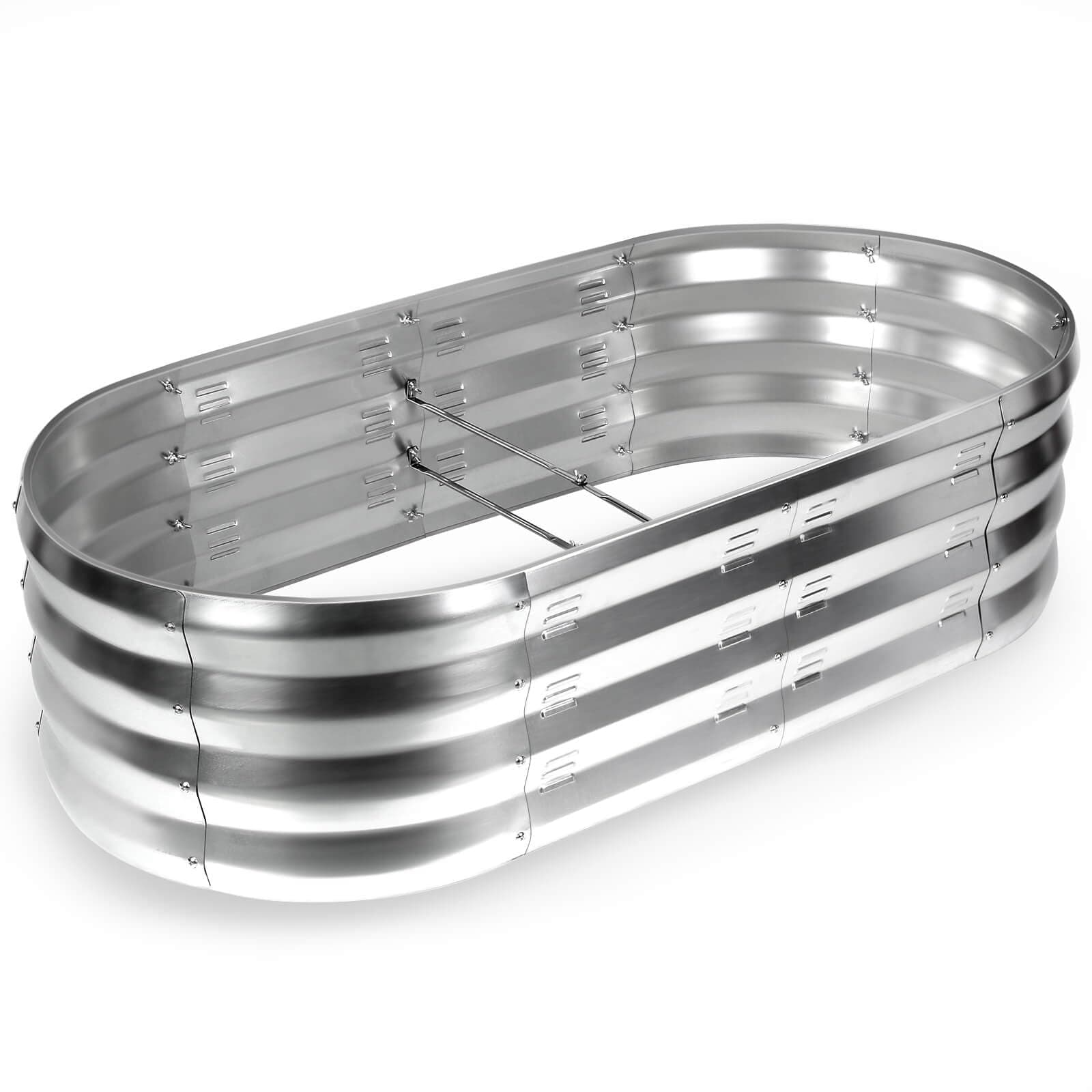 Pazaka Galvanized Raised Garden Bed 4×2×1ft Planter Boxes Durable Metal Garden Beds Outdoor for Vegetables, Raised Beds for Gardening