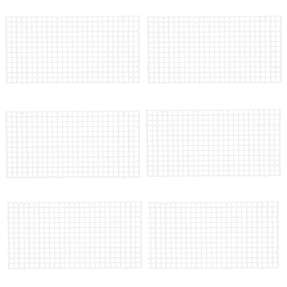 Wetrys 6 Pcs Grid Divider Tray Isolate Board Fish Tank Bottom White Filter Tray Aquarium Crate