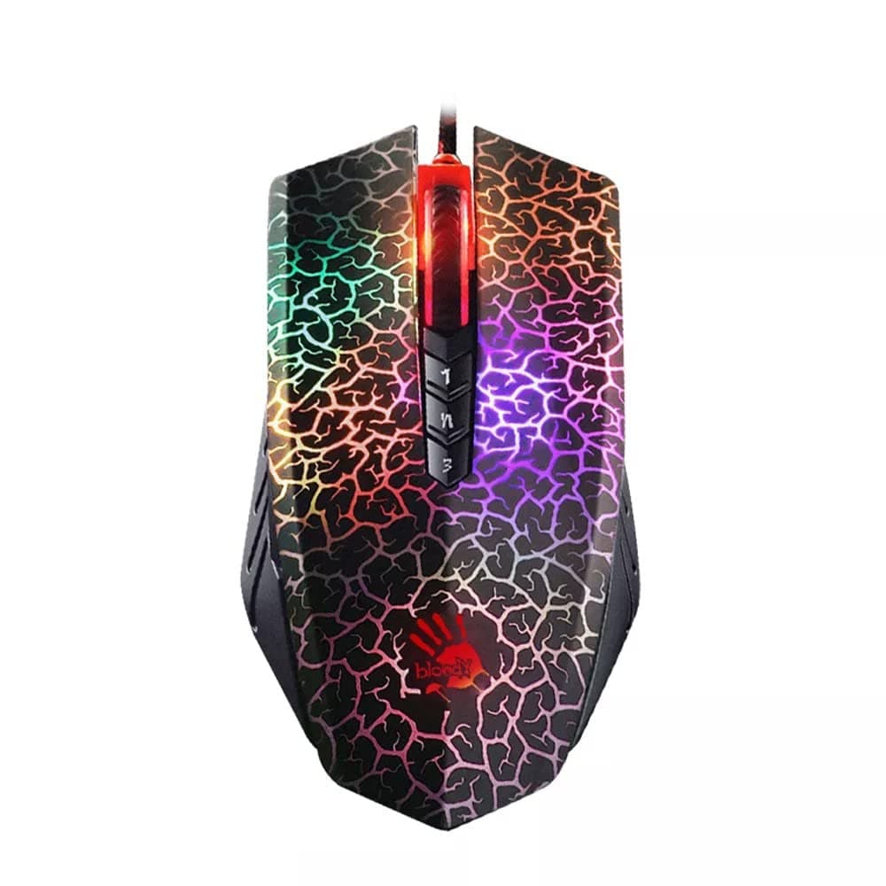 Bloody Light Strike Gaming Mouse, Gaming Precision (4000 CPI), 6 Sniper Modes, Armor Boot, Metal X'Glide 3 Shooting Modes in Left Button, Ambidextrous Fit, Extreme Core 4, Infrared-Wheel Mouse - Black