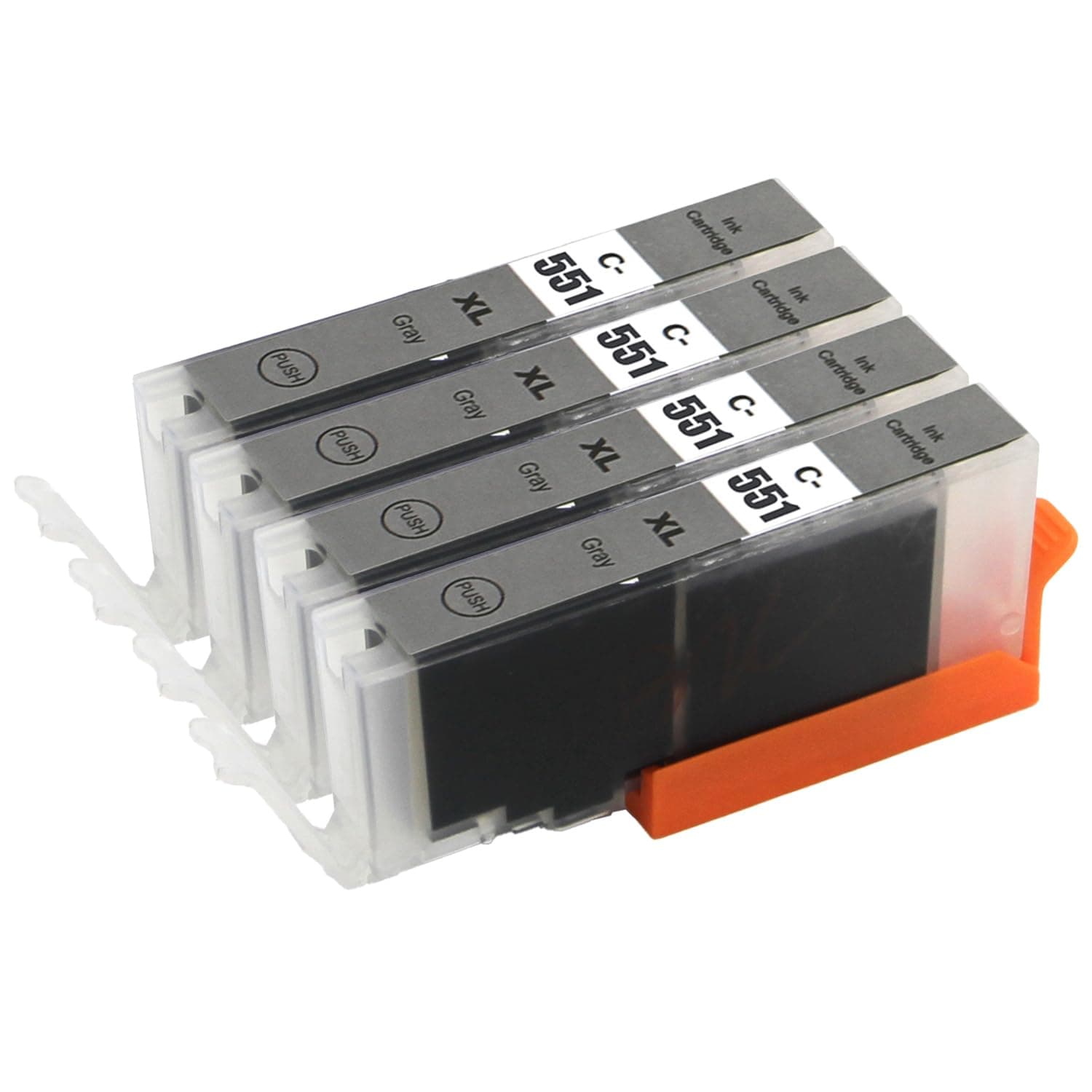 Go Inks 4 Grey Ink Cartridges to repalce Canon CLI-551GY Compatible/non-OEM for PIXMA Printers