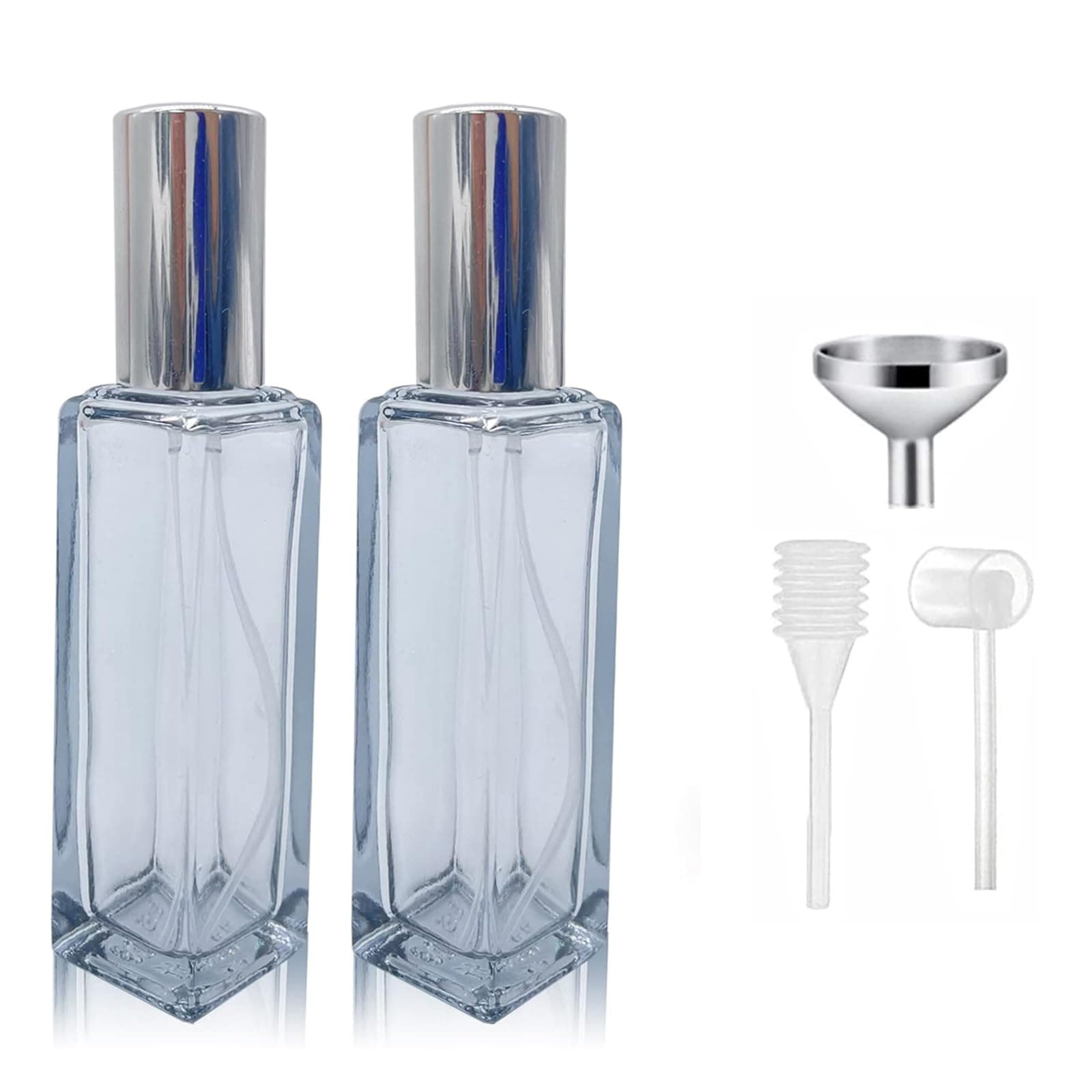 Perfume Atomiser Refillable, Travel Bottle Mini Small Empty Spray Bottles Portable Glass Perfume Pods Container for Holiday (10ML 2 PCS, Grey)