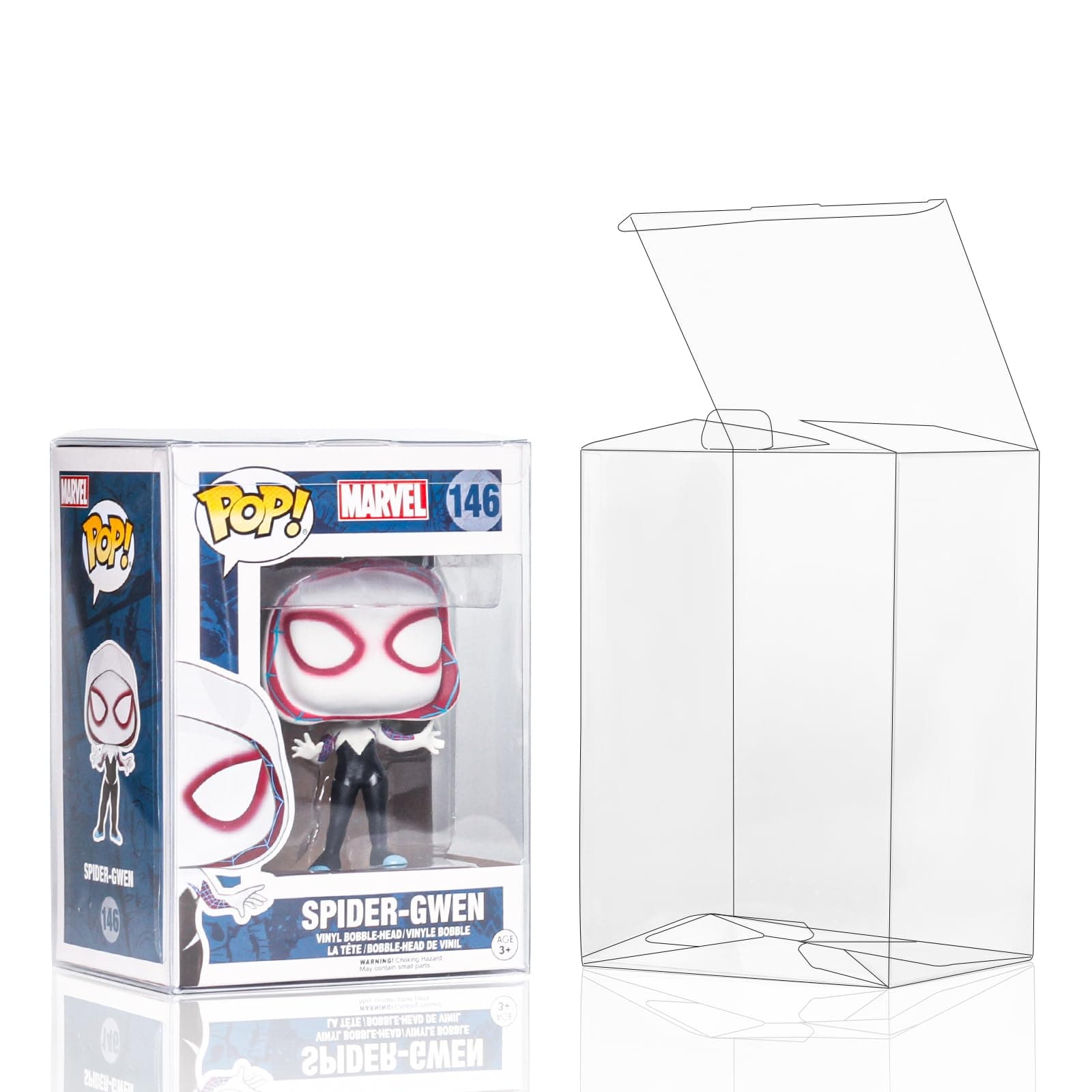 20 Pack Protectors for Pop 4" Figures, 0.5mm Clear PET Display Box