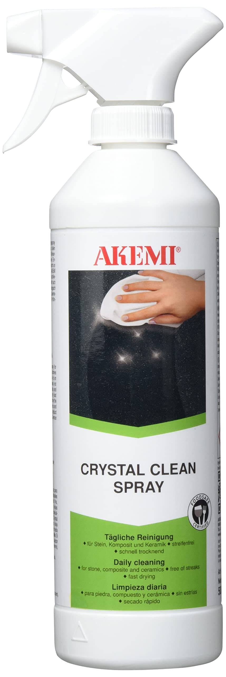 Akemi Crystal Clean, 500 ml Spray Bottle (Ready to Use) Cleaner, 1