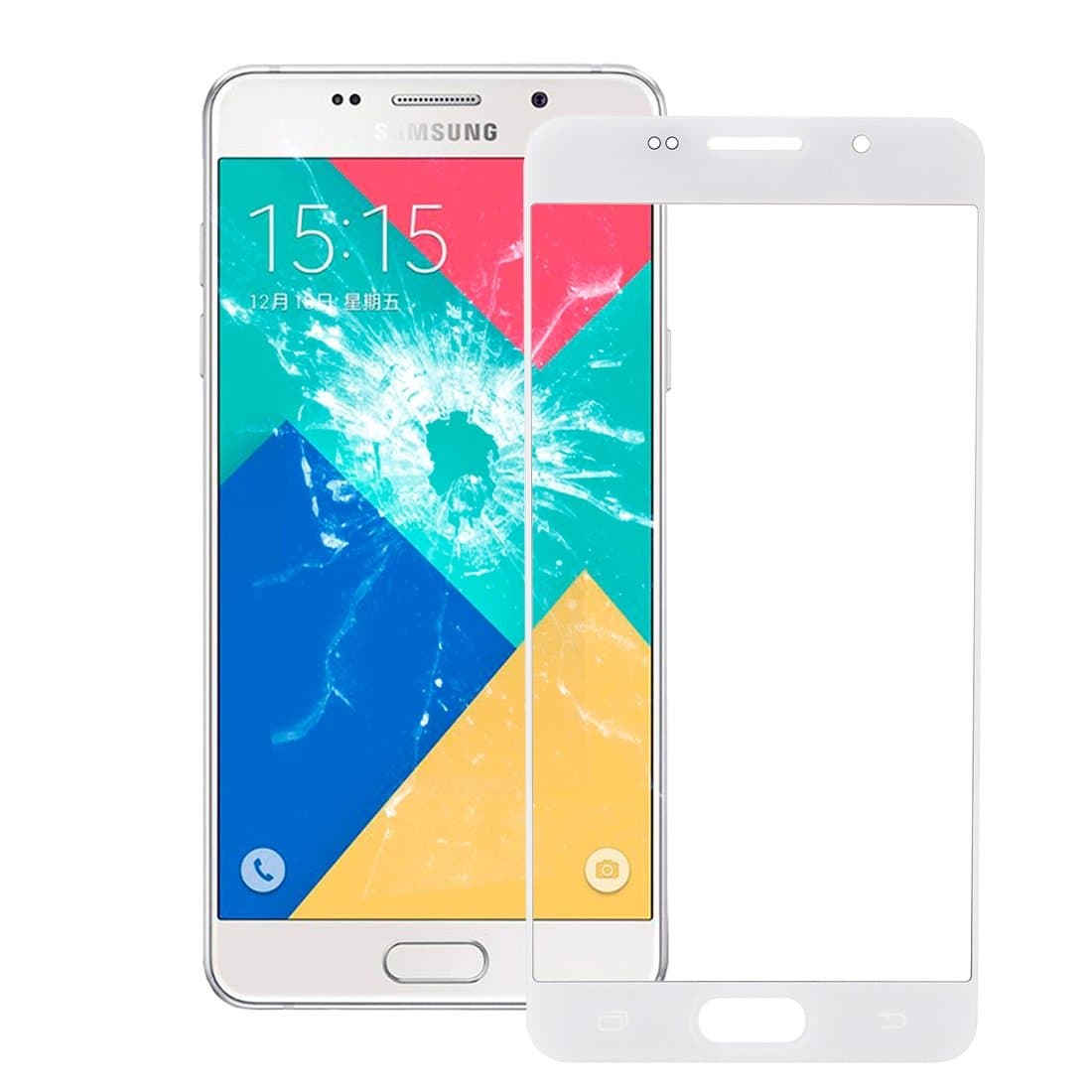 Samsung Galaxy A3 (2016)/A310/White Front Glass Screen Screen Replacement Display Glass Front Display Glass with Frame in White