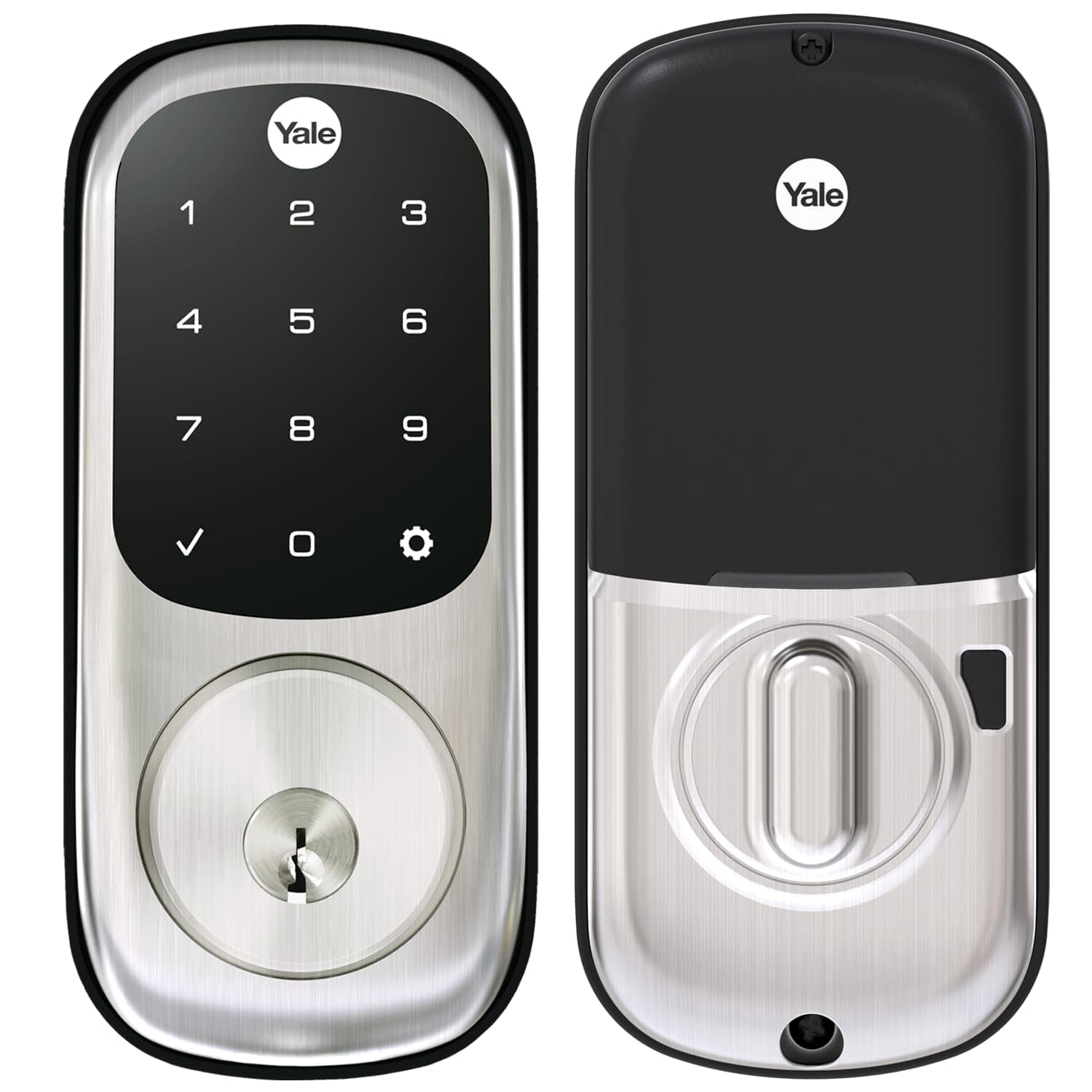 Assure Deadbolt Lock with Touchscreen, Satin Nickel Digital Non-Connected Entry Door Lock with Electronic Keypad and Back-Up Key, YRD226NR619