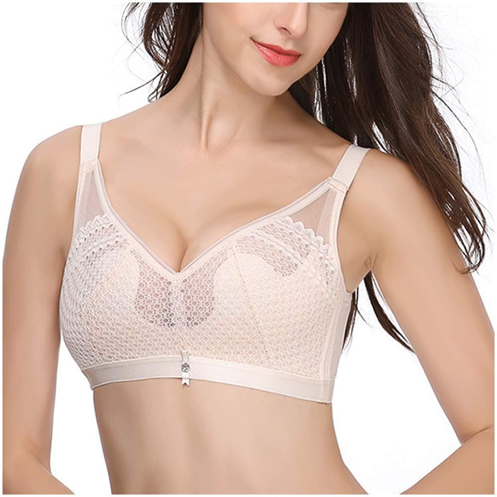 GDDD Posture Corrector Bra for Women,Women's Posture Corrector Wireless Back Support Bra Lift Up Yoga Anti-Sagging Bra Underwear (L, Beige)