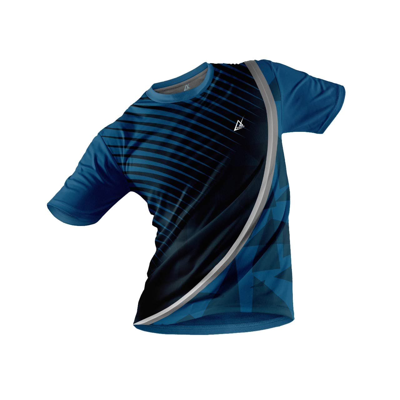 JJ TEES Polyester Half Sleeve Jersey with Round Collar and Digital Print All Over for Men