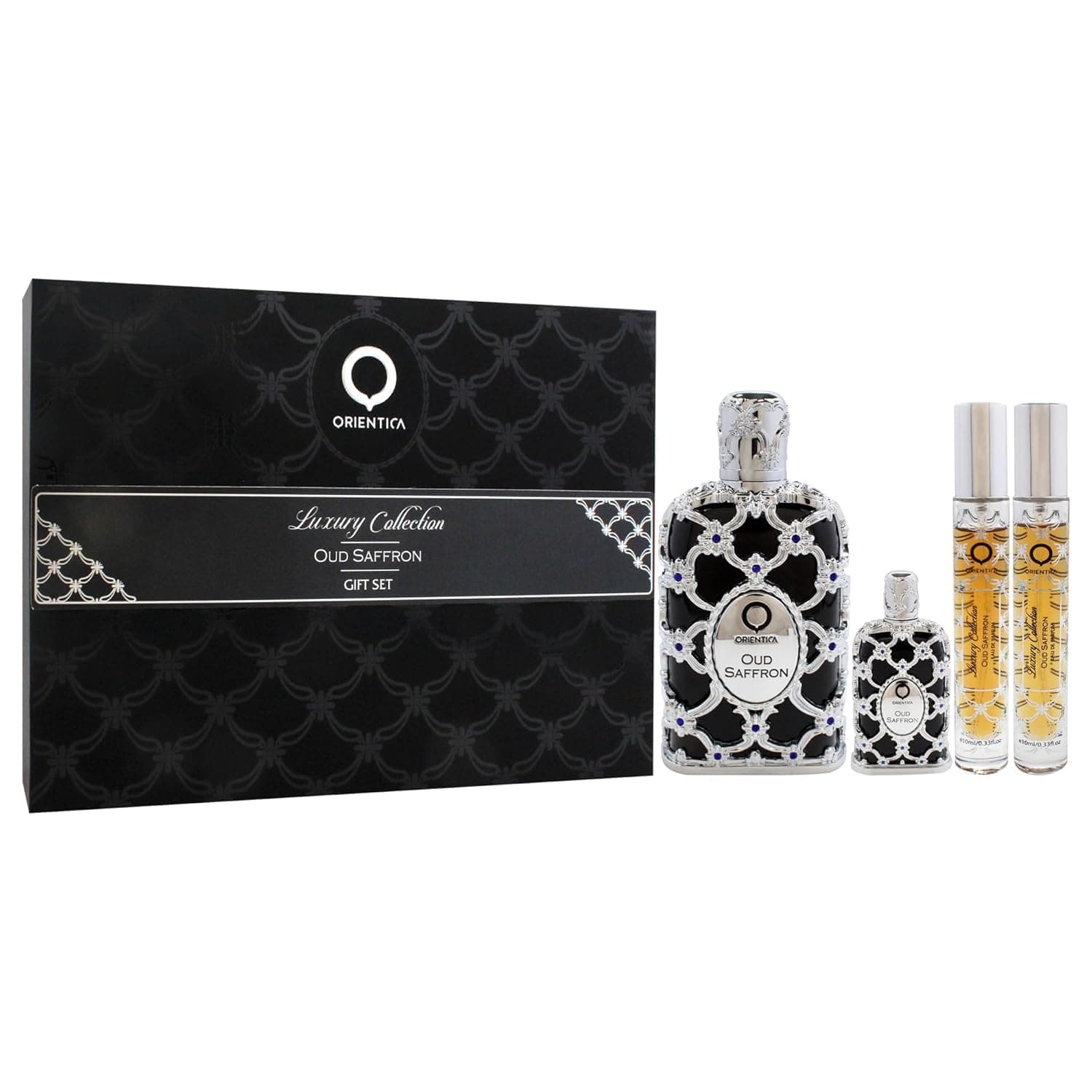 Oud Saffron by Orientica for Men - 4 Pc Gift Set 2.7oz EDP Spray, 7.5ml EDP Spray, 2 X 10ml EDP Spray