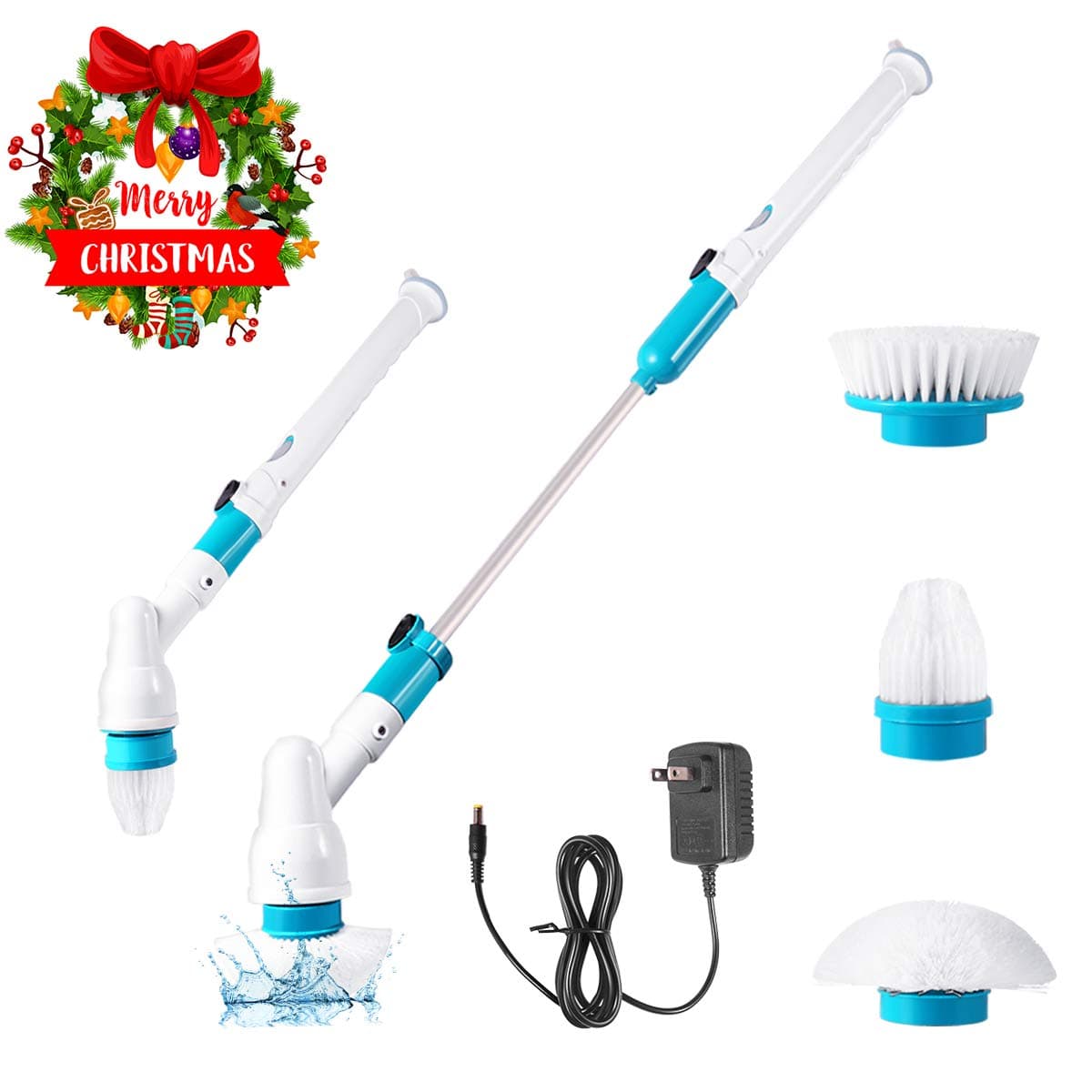 Spin Scrubber, 360 Cordless Tub and Tile Scrubber, Multi-Purpose Power Surface Cleaner with 3 Replaceable Cleaning Scrubber Brush Heads