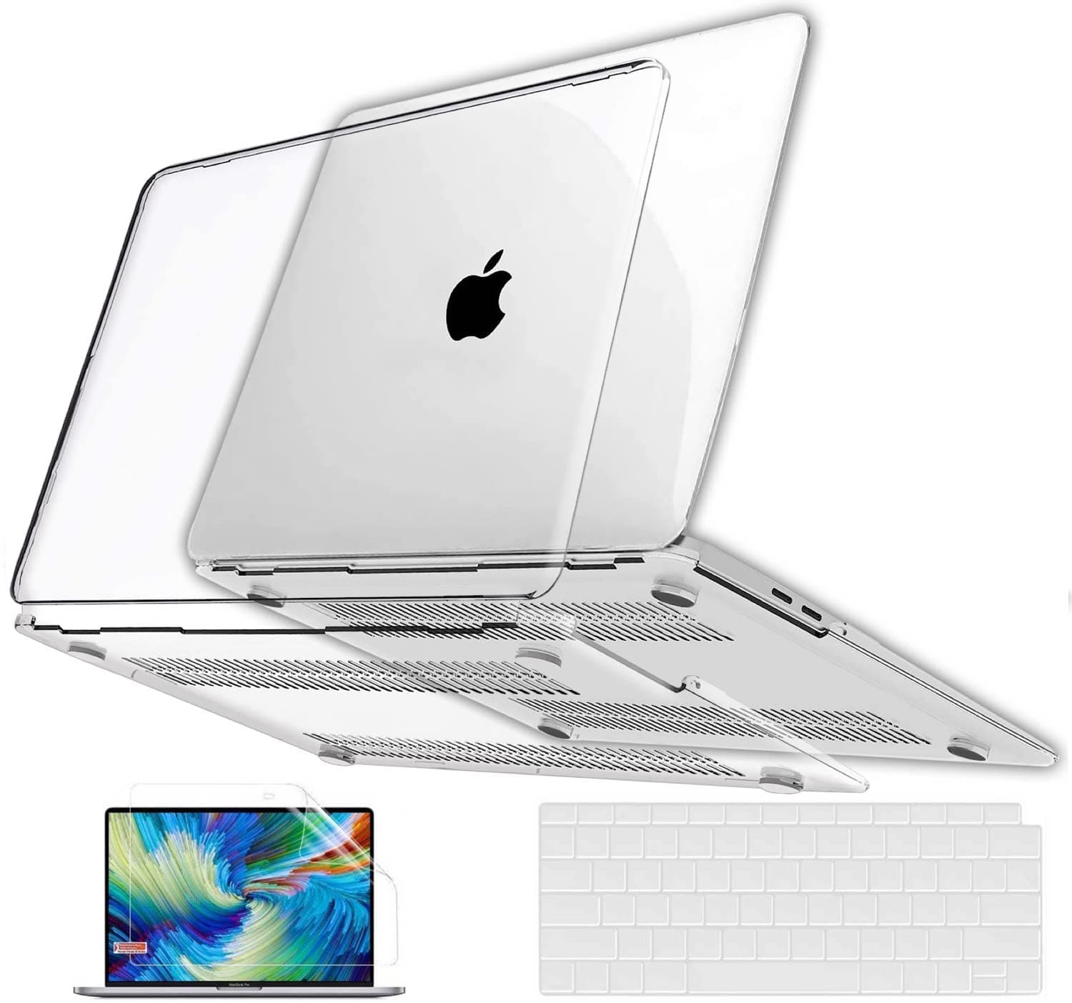 GVTECH Case for MacBook Air 13 inch Crystal Clear Case 2020 2019 2018 A2337 M1 A2179 A1932, Plastic Hard Shell & Keyboard Cover & Screen Protector Compatible with MacBook Air 13 inch Retina