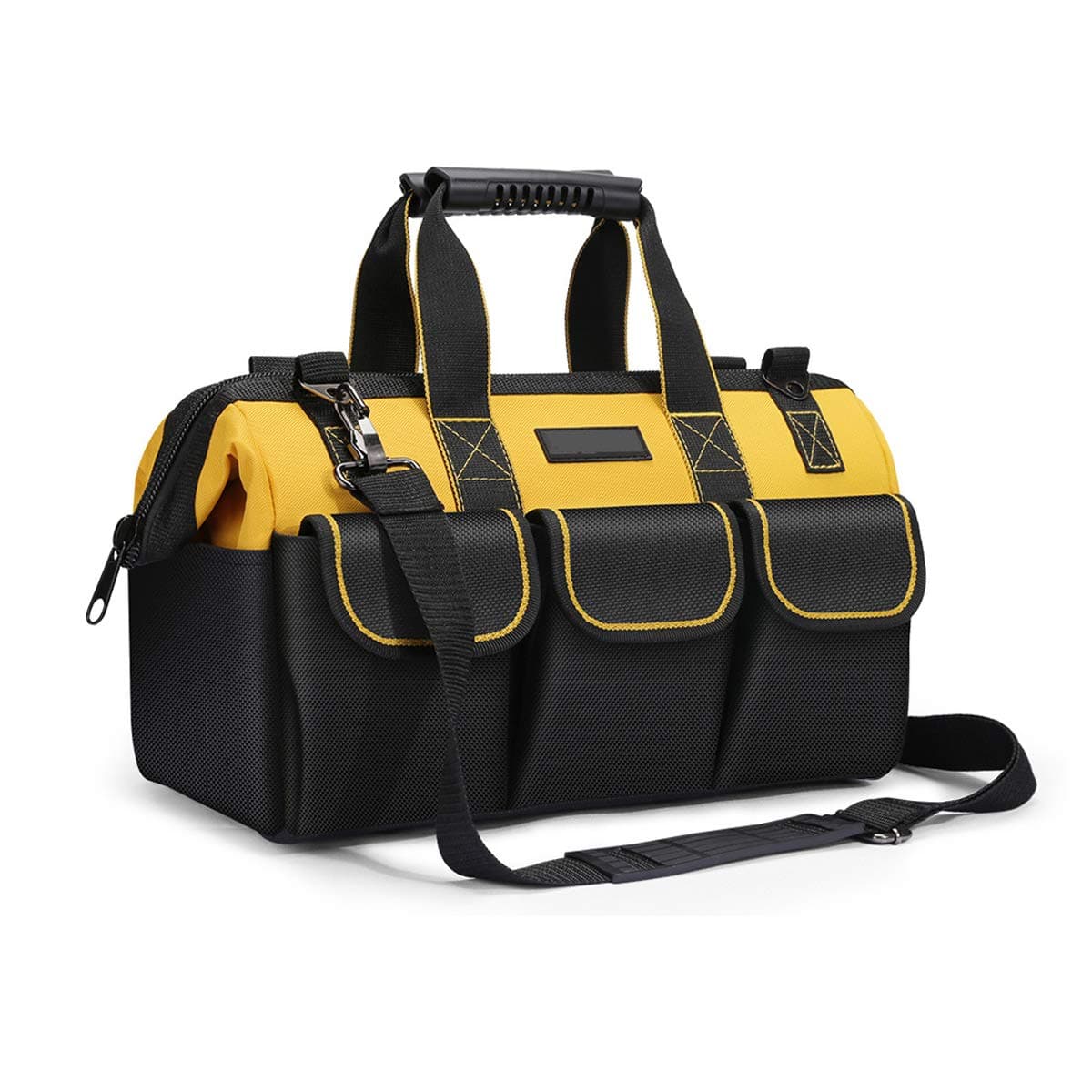 Heavy Duty Tool Bag, Organiser for Hand/Power Tools, with Shoulder Strap, Zip-Top & Wear-Resistant Rubber Base, Large Capacity, Waterproof, Wear-Resistant for Eletricians, DIY, Tool Storage Etc.