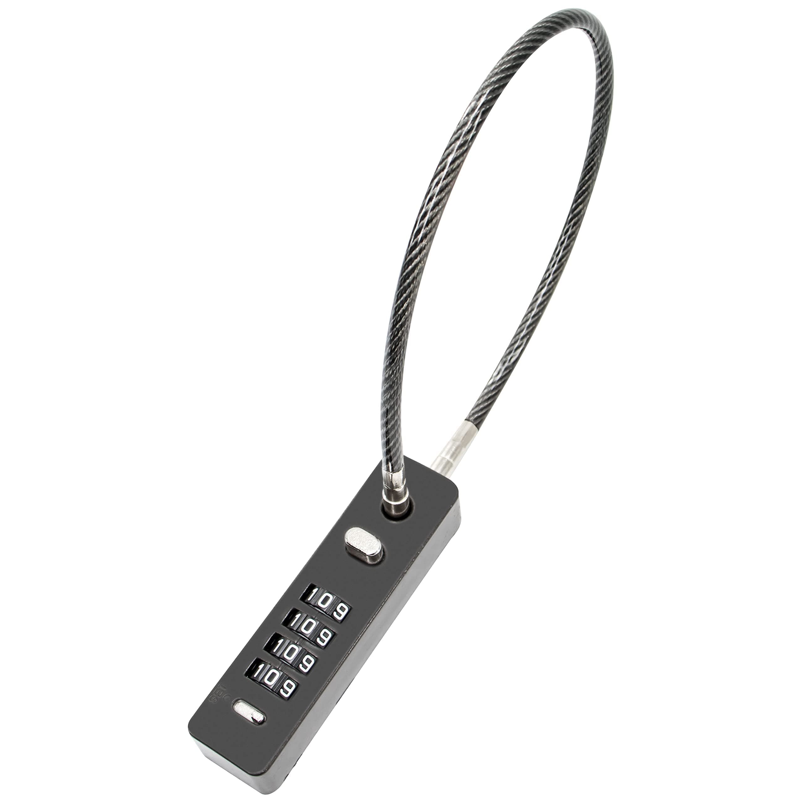 Combination Lock Cable Security Steel Cable Luggage Lock, Bike LockWeatherproof with Resettable Code, Braided Steel Coated Anti-Theft, Waterproof Cycling Cable Locks, Black (1.96 Feet 5 mm)