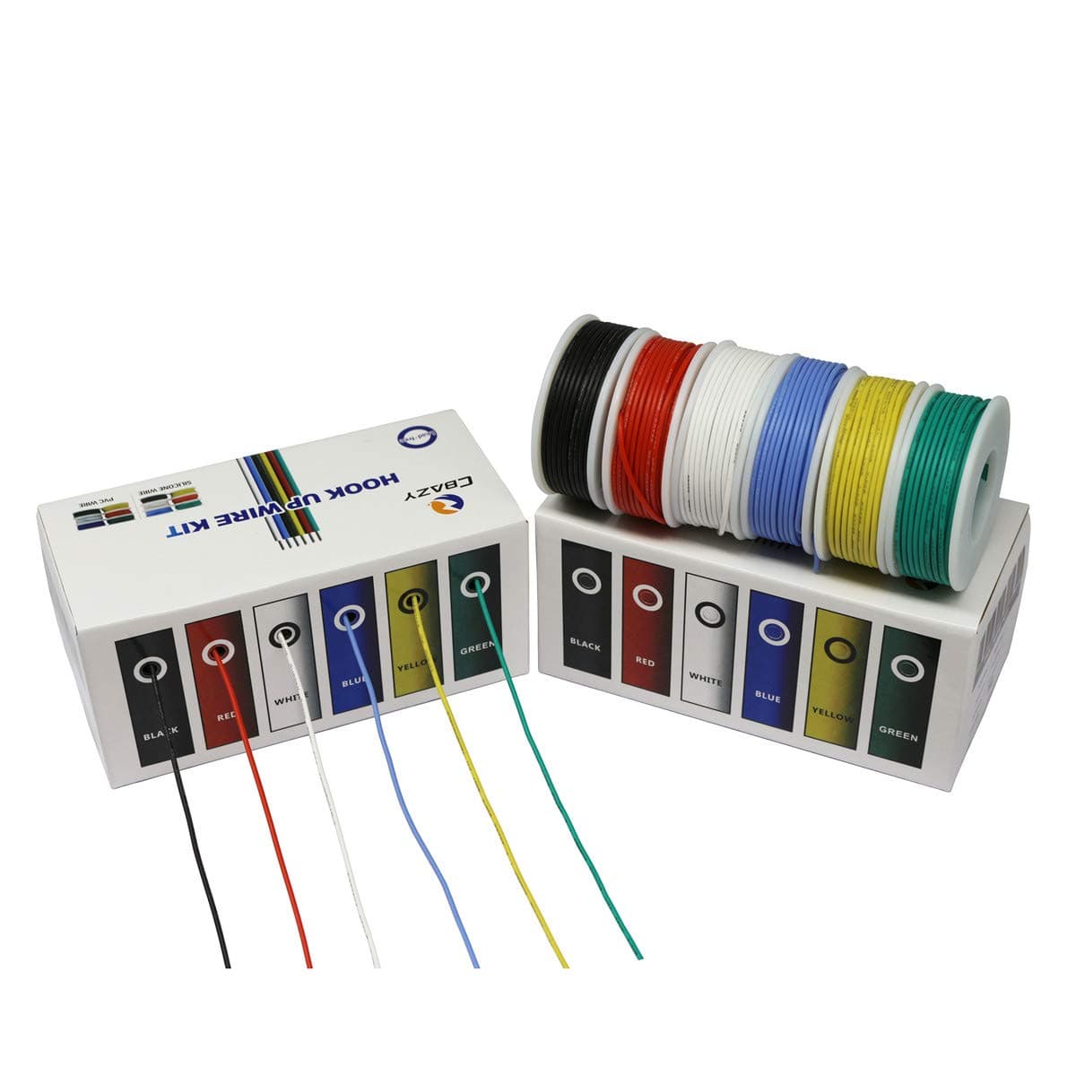 22 Gauge Flexible Silicone Wire Hook up Wire Kit (Stranded Wire Kit) Electric Wire 6 Colors 19.6 feet Each 22 AWG