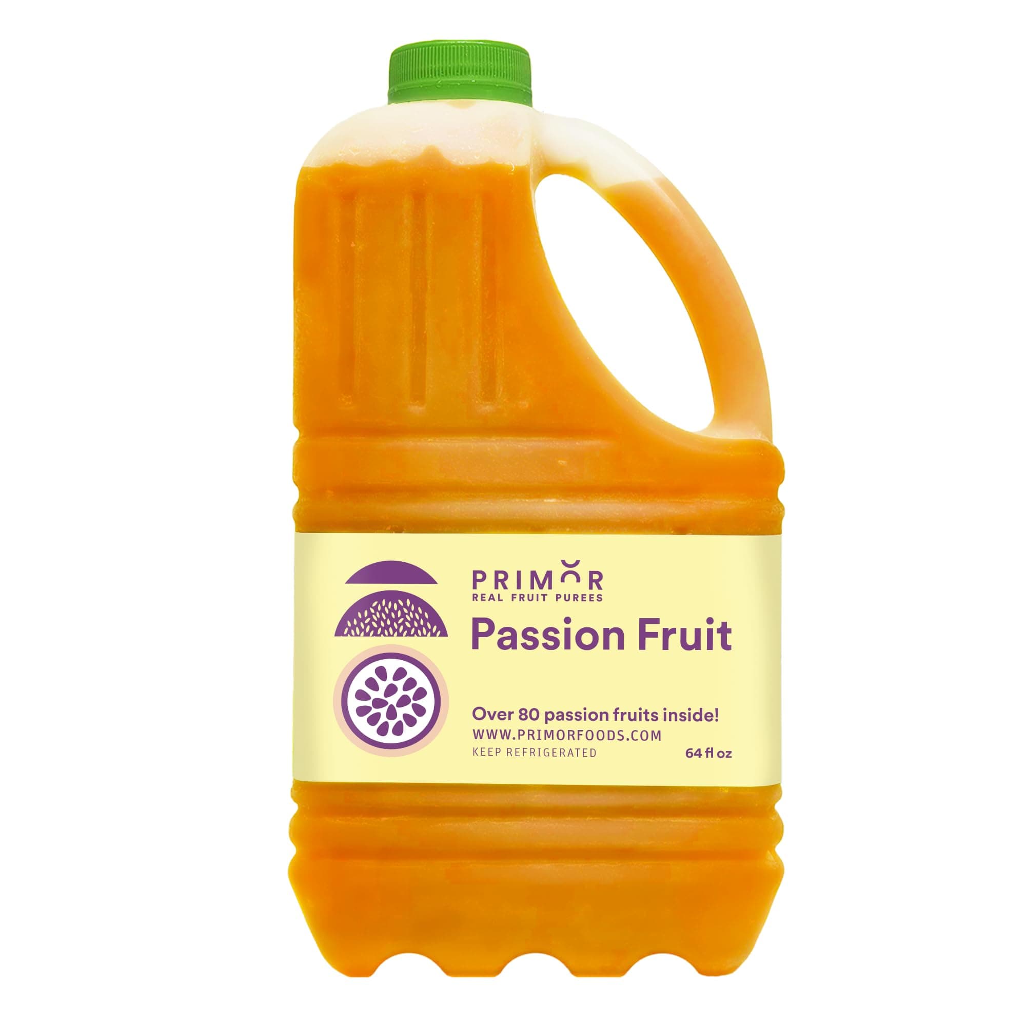 Primor Fruit Purees | Made with Real Fruit | Countless Applications: Juices, Smoothies, Cocktails, Desserts, and More - Passion Fruit