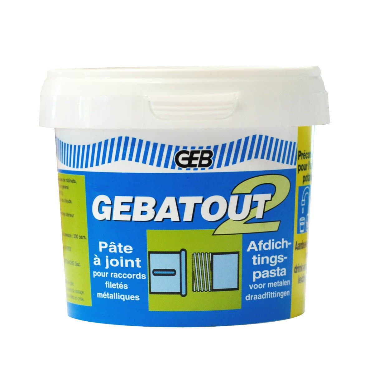 GEB 103982 Gebatout 2 Joint Paste for Threaded Metal Joints Plumbing/Heating Box No. 2500g
