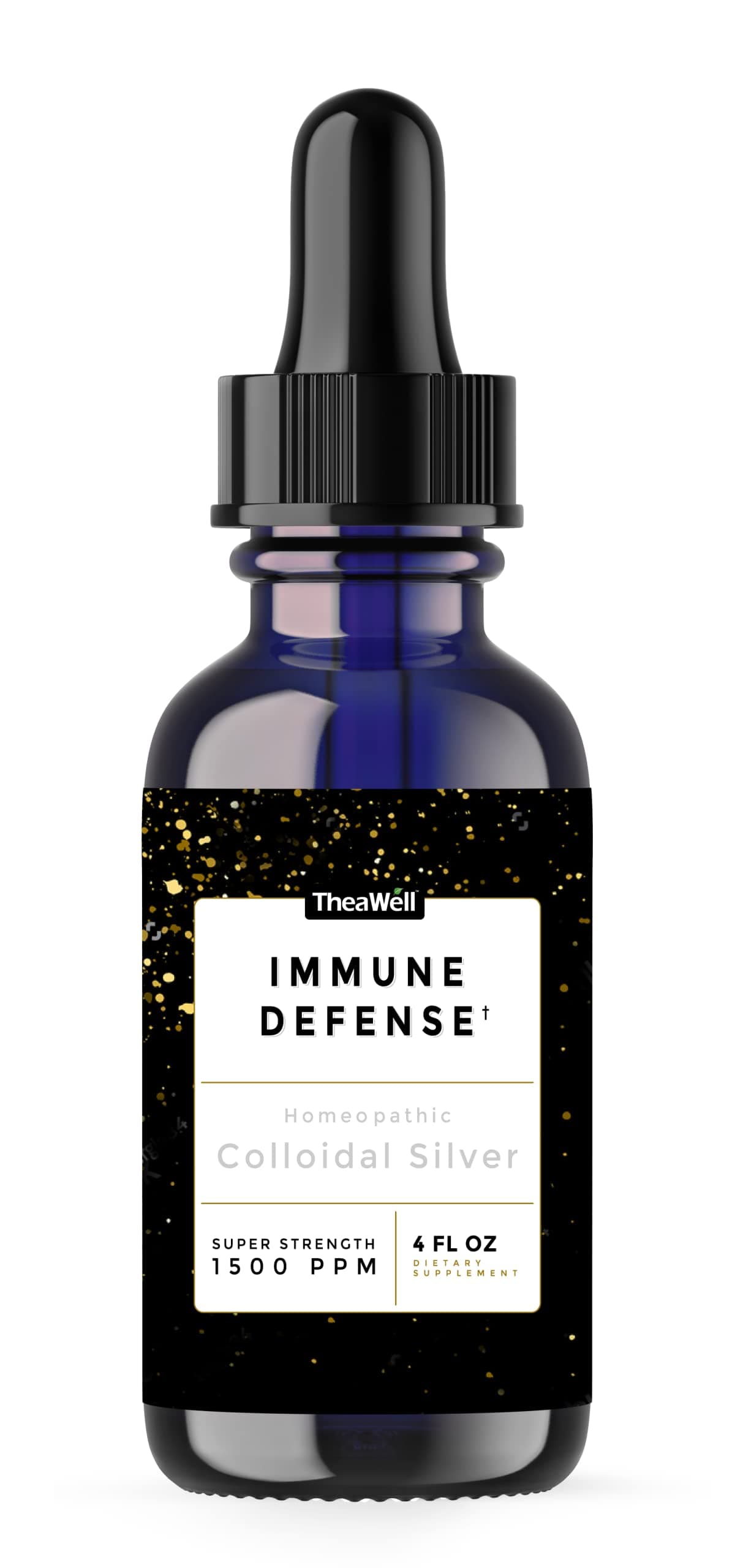 TheaWell Colloidal Silver 1500 PPM, Super-Strength Concentration, Immune Defense, High-Grade Mild Silver Protein (4.00 Fl Oz, 4.00, Fl Oz)