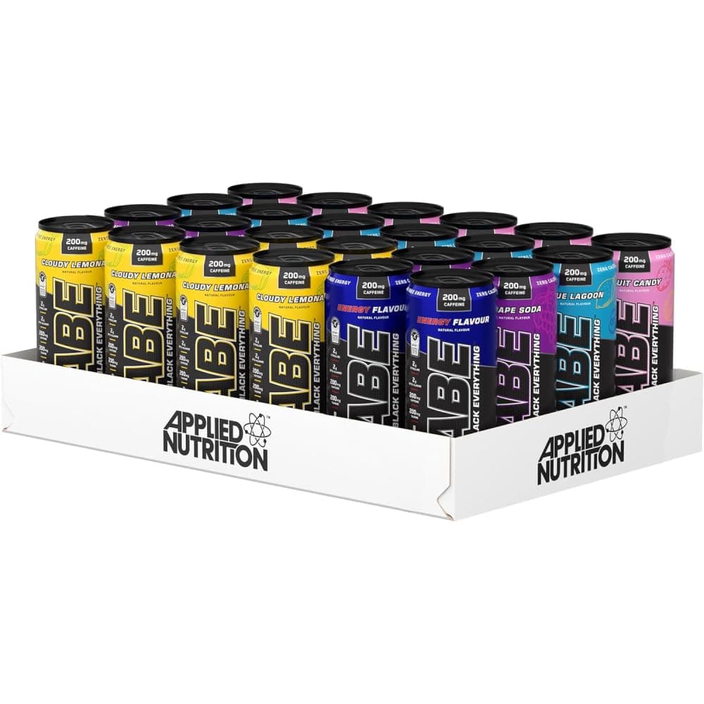 Applied Nutrition ABE Pre Workout Cans - All Black Everything Energy + Performance Drink, ABE Carbonated Beverage Sugar Free with Caffeine (Pack of 24 Cans x 330ml) (Mix & Match)