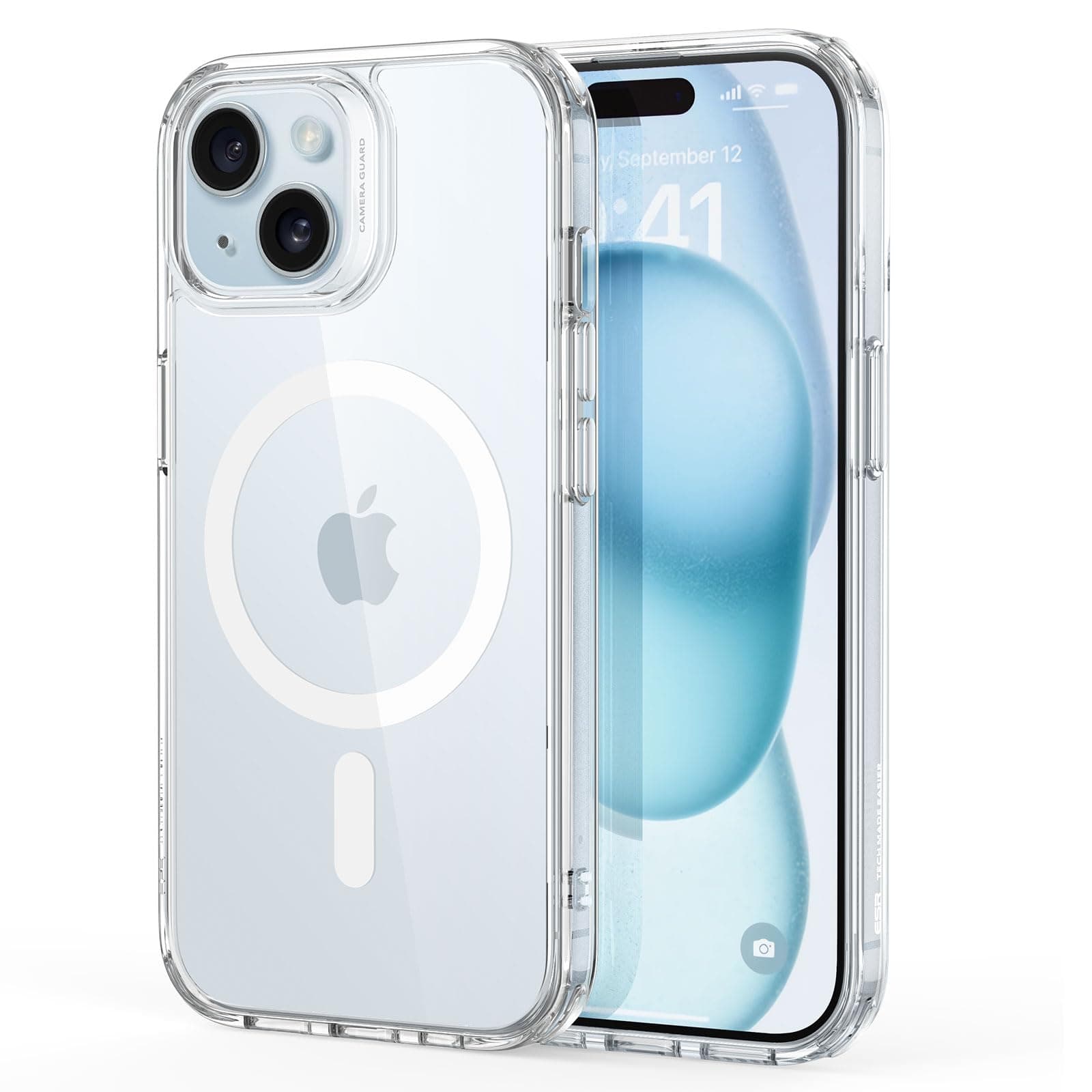 for iPhone 15 Plus Case, Compatible with MagSafe, Military-Grade Protection, Yellowing Resistant, Scratch-Resistant Back, Magnetic Phone Case for iPhone 15 Plus, Classic Series, Clear