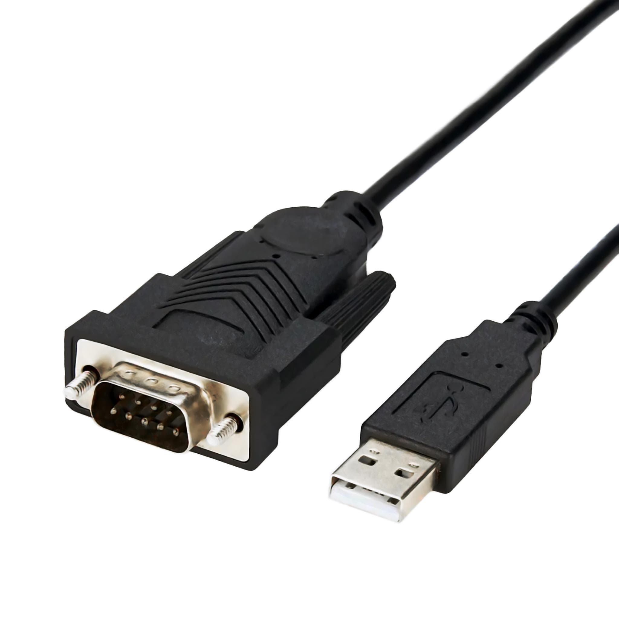 Pipestation USB to Serial Adapter Cable 1m - Connect Legacy Devices RS232 for Modems, Printers, Cameras - Male to Male