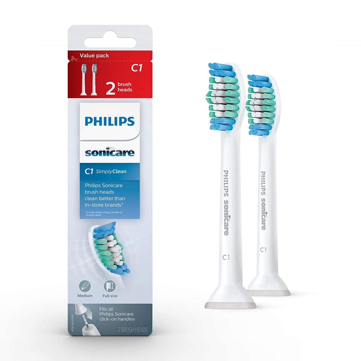 Philips Sonicare Simply Clean Brush Head, 2 Count by Philips Sonicare