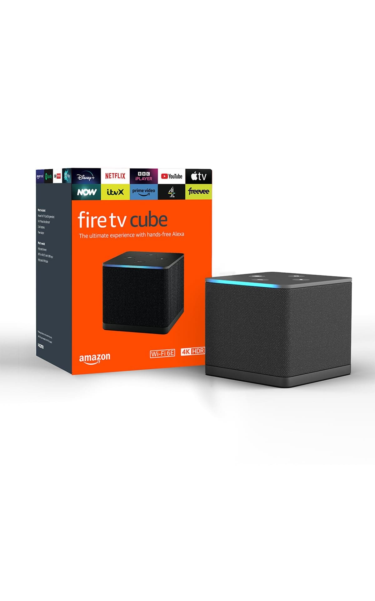 Fire TV Cube (Newest gen) | Hands-free streaming media player with Alexa, Wi-Fi 6E, 4K Ultra HD