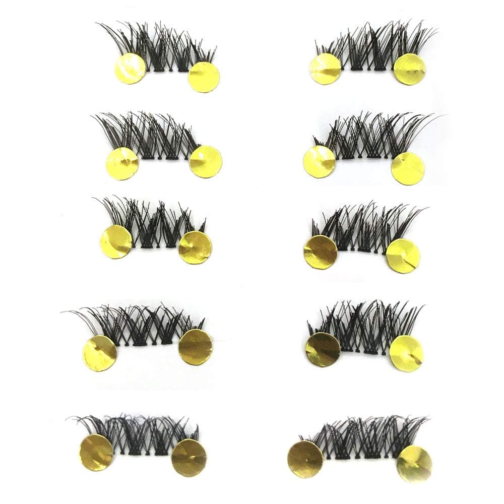 LASGOOS 10 Pairs/Box Half/Corner/Mini False Eyelashes Design Natural Cross Fake Daily Lashes for Eye Makeup G04