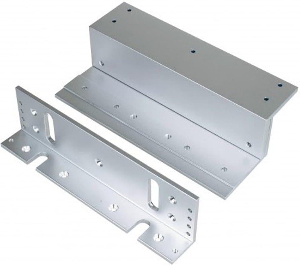 E-941S-1K2/ZQ Enforcer Z Bracket for 1,200 Lbs. Series Electromagnetic Locks (Indoor), Includes One Z Bracket and One L Bracket for Mounting on Inswing Doors