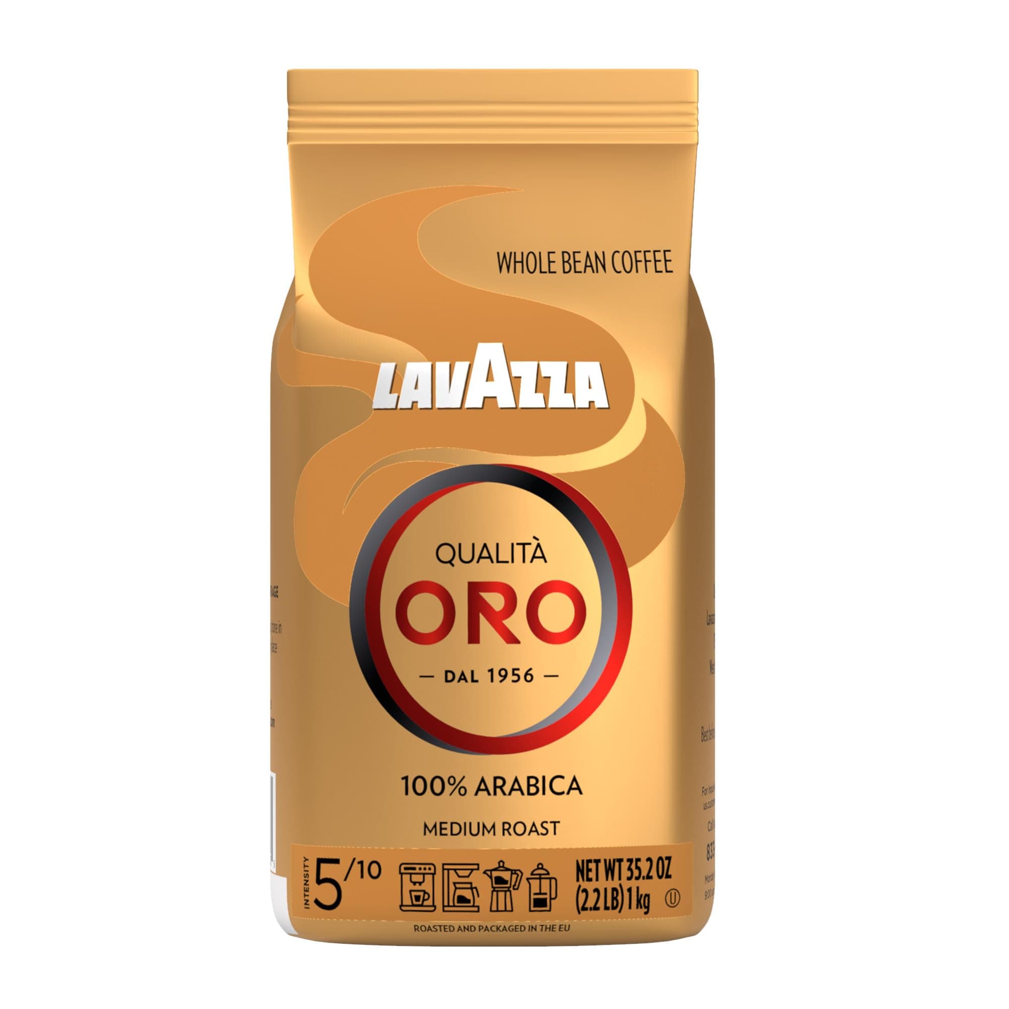 - Qualità Oro Whole Bean Blend, Medium Roast, 2.2 Pound (Pack of 1) ,100% Arabica, Central America & African highland origins, Fruity & Aromatic