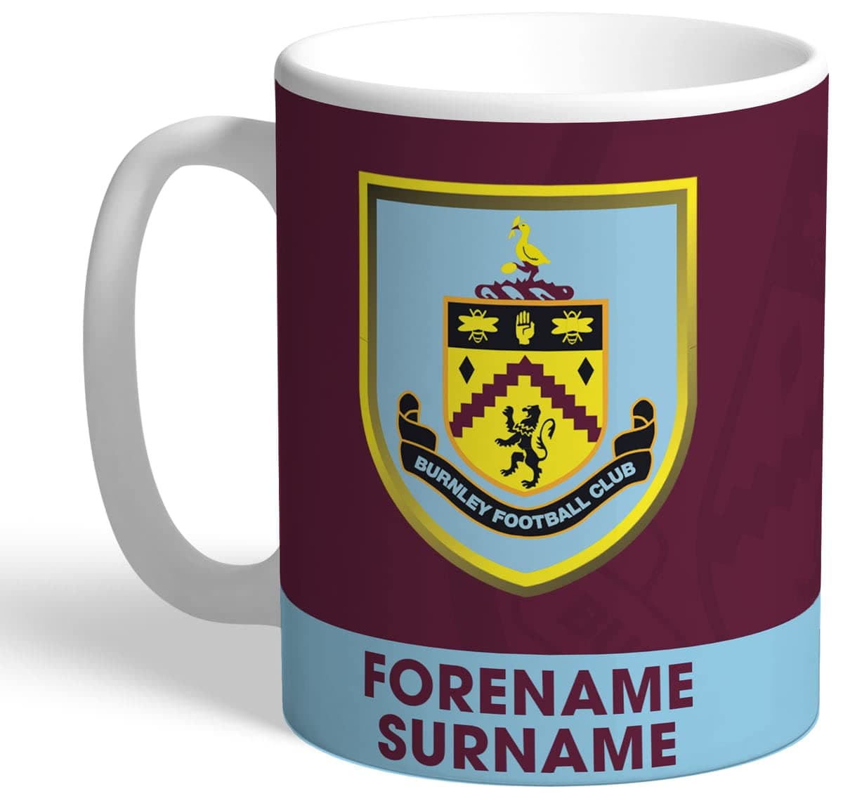 Burnley Personalised FC Bold Crest Mug