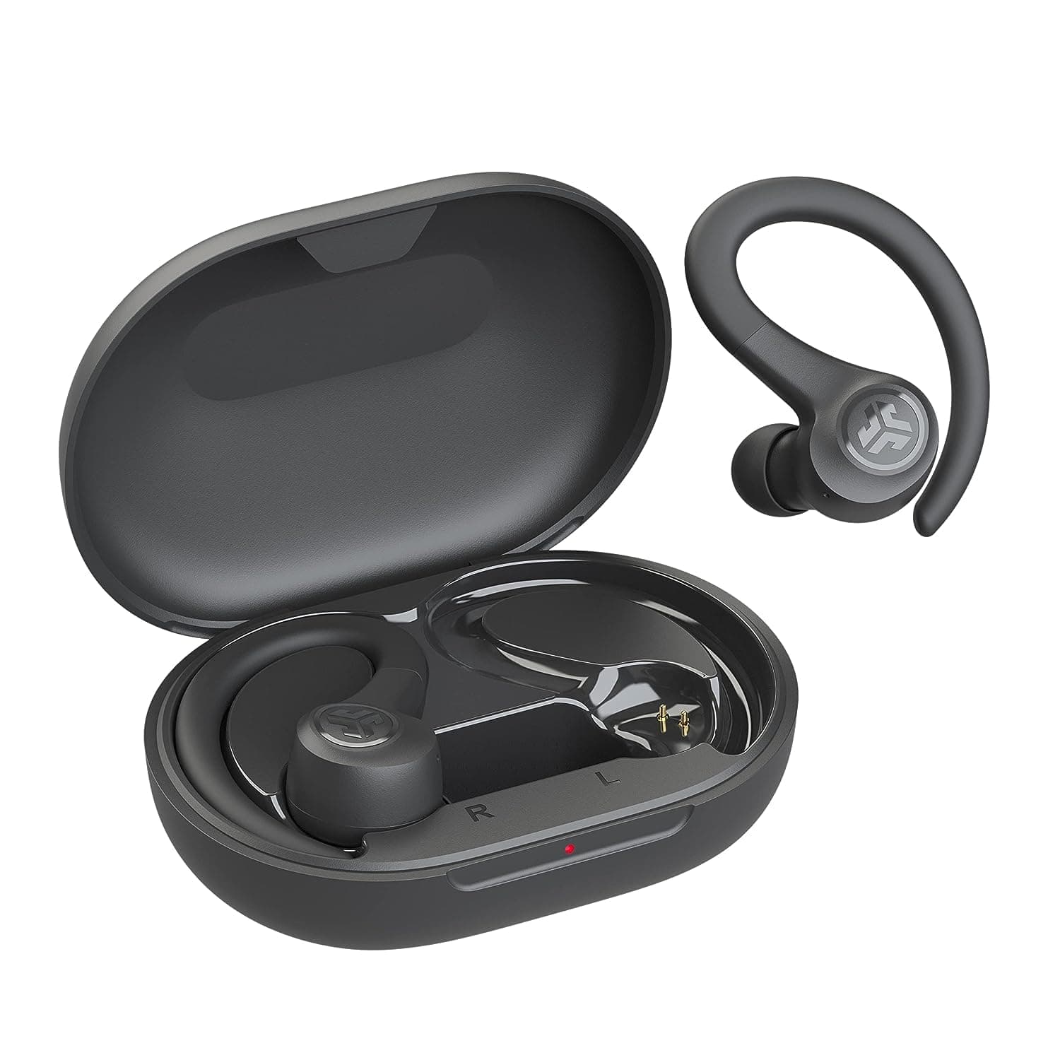 JLab Go Air Sport, Wireless Workout Earbuds Featuring C3 Clear Calling, Secure Earhook Sport Design, 32+ Hour Bluetooth Playtime, and 3 EQ Sound Settings (Graphite/Black)