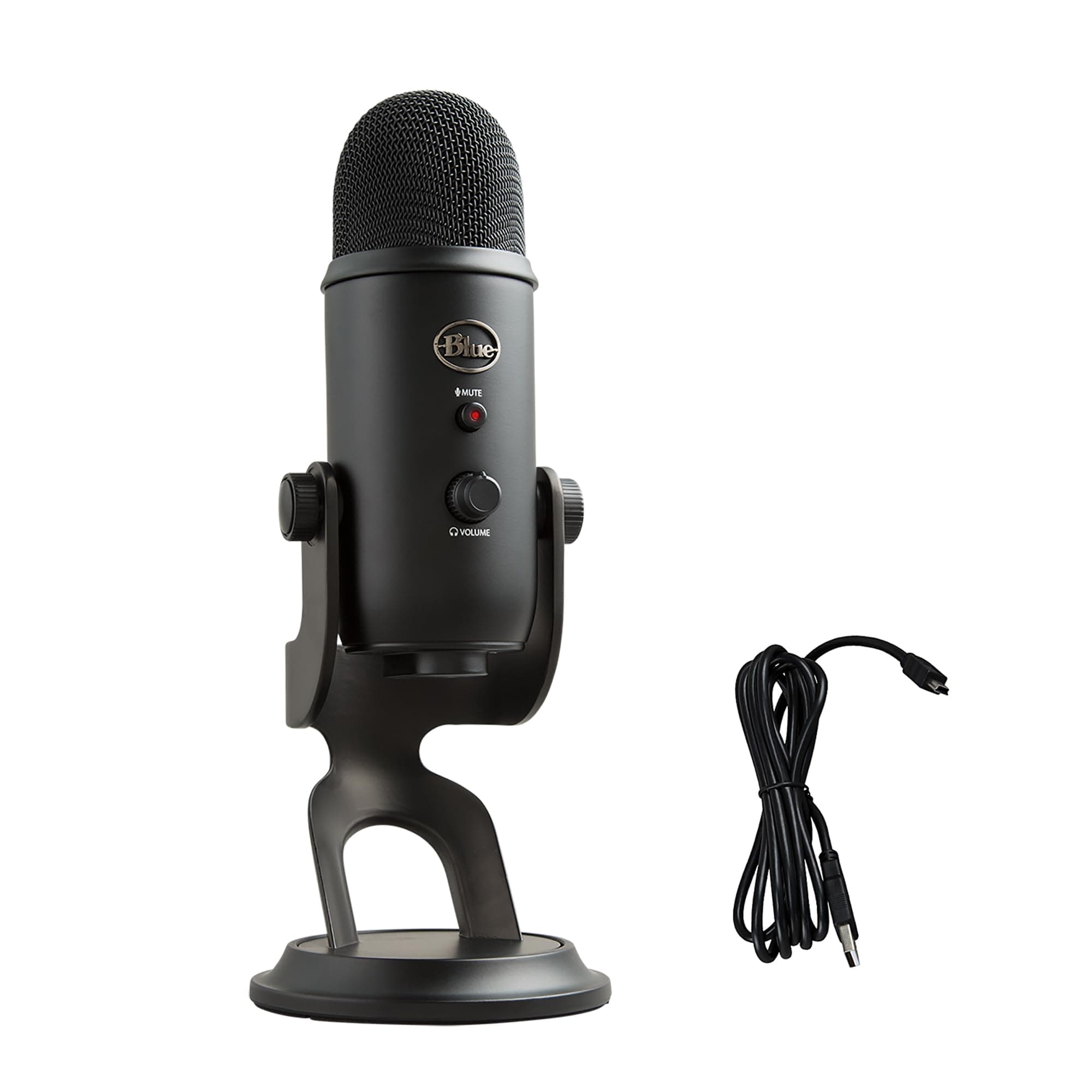 Blue Yeti Usb Mic For Recording & Streaming On Pc And Mac, 3 Condenser Capsules, 4 Pickup Patterns, Headphone Output And Volume Control, Mic Gain Control, Adjustable Stand, Plug & Play €“ Blackout