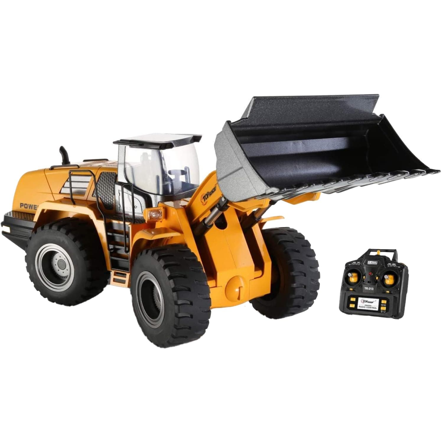 Top Race 10 Channel RC Bulldozer Full Functional Remote Control Front Loader Construction Tractor - Full Metal Toy, 1:14 Scale, Remote Control Construction Vehicles, Can Dig up to 3.5 lbs