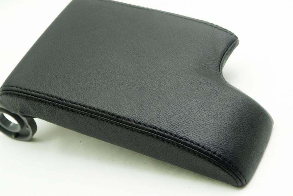 Fits 1999-2004 BMW E46 Real Black Leather Console Lid Armrest Cover with Red stitching (Leather Part Only)