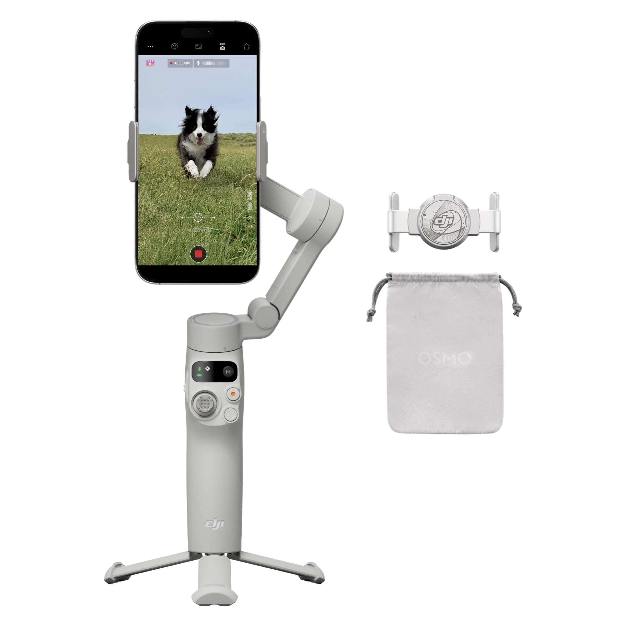 DJI Osmo Mobile 7 Gimbal Stabilizer for iPhone, Android, Built-in Tripod, Portable Stabilizer for iPhone, Selfie Stick, 3-Axis Phone Gimbal, ActiveTrack 7.0, One-Tap Edit, 10hrs Use, Phone Charging