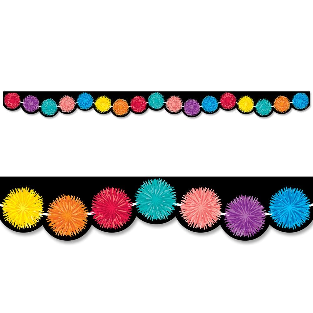 Creative Teaching Press Pom-Poms Bulletin Board Border/Trimmer (Accent Bulletin Boards, Walls, Classrooms, Learning Spaces and More)