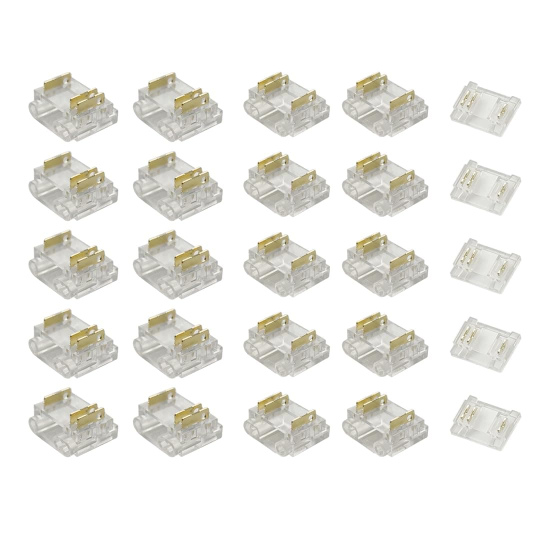 3-Pin 12mm COB LED Strip Connector Kit - 25 Pack Solderless Gapless Clips for Strip-to-Wire Joints | Compatible with CCT COB Light Strips 22 AWG