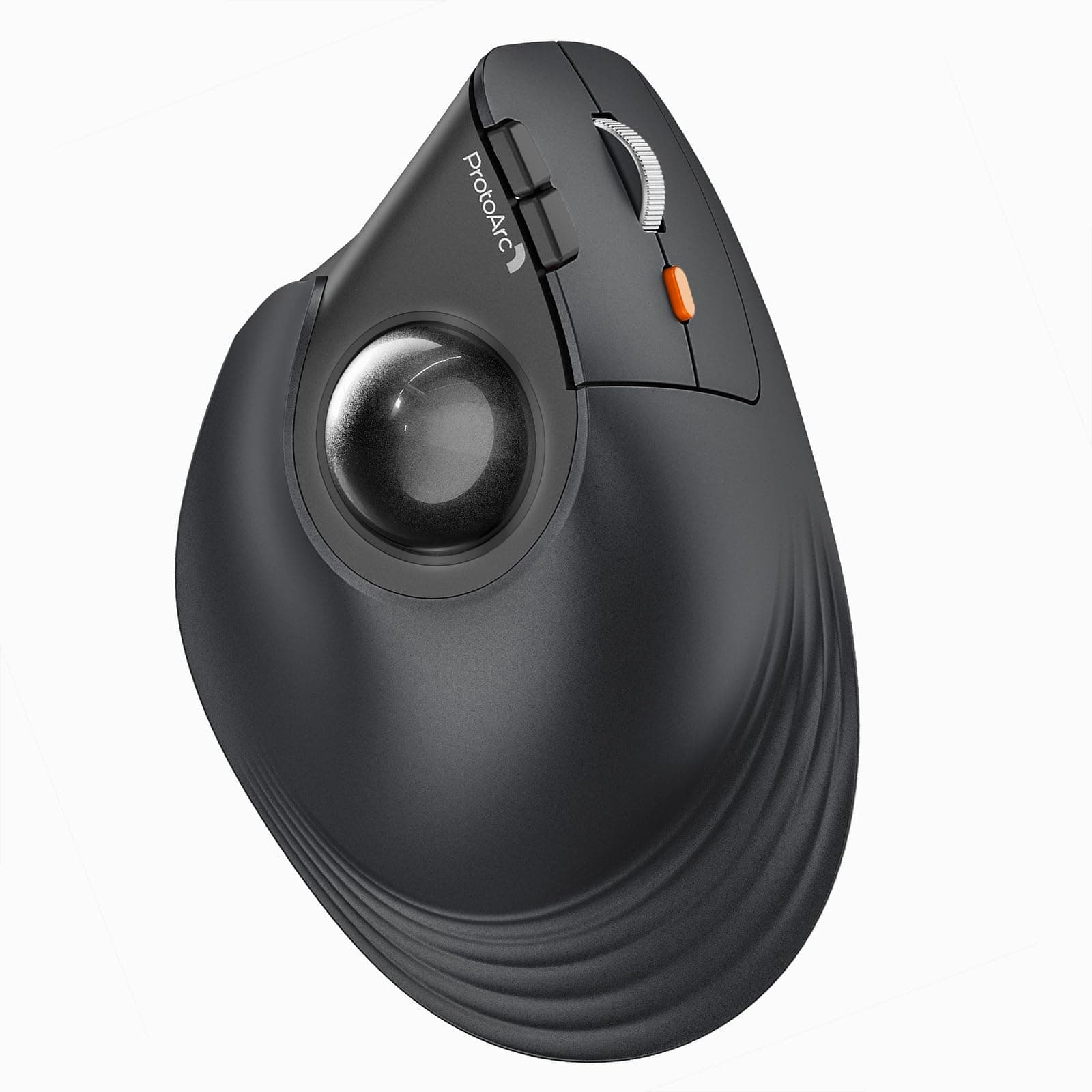 Vertical Wireless Trackball Mouse, EM05 Bluetooth Ergonomic Rollerball Mouse Rechargeable Computer Laptop Thumb Mouses, 3 Device Connection, Compatible with iPad, Mac, Windows PC