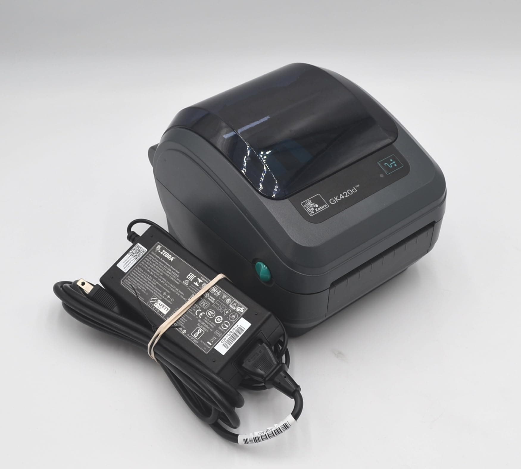 Zebra - GK420d Direct Thermal Desktop Printer for Labels, Receipts, Barcodes, Tags, and Wrist Bands - Print Width of 4 in - USB and Ethernet Port Connectivity (Renewed)